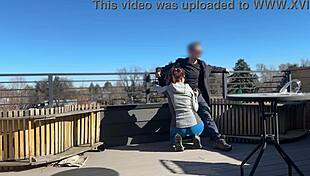 Redhead Slut Blows On Roof!