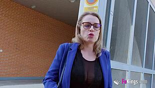 Blonde milf in lingerie eager for new career