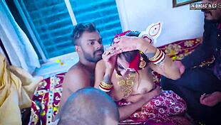 gangbang suhagarat with besi indian wife on her first wild night with four husbands