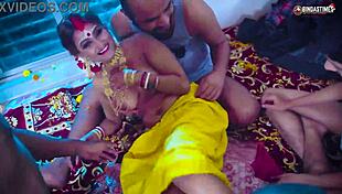 gangbang suhagarat with besi indian wife on her first wild night with four husbands