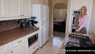 Super Hot Blonde Babe Rides Boss In Cowgirl