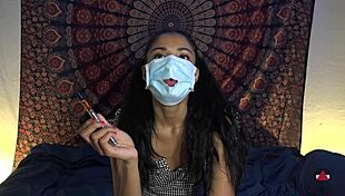 She Took Off Her Mask To Lick Cock