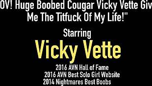 POV Experience with Huge-Boobed Cougar Vicky Vette Delivering an Unforgettable Titfuck of My Life.