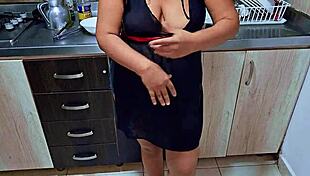 Squirting Stepmom Orgasms In Kitchen While Stepson Watches Big Ass Latina Whore