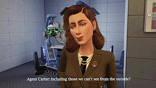 Agent Carter curiously examines Captain America's massive cock in 3D hentai animation. 😉