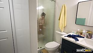 Justine Jakobs Cleans Her Stepson's Mess In The Shower Then Moves To The Bedroom