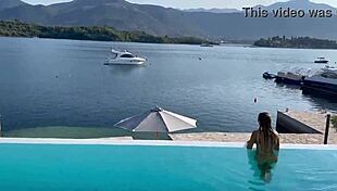 gorgeous monika fox swims naked in pool 😍