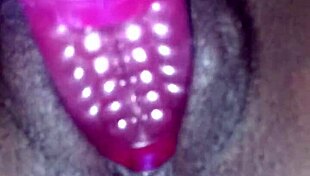 My ex ebony girlfriend plays with vibrator, then sucks my cock so good