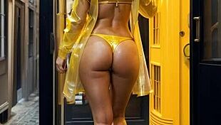 Riders in the storm with AI-illustrated leather fantasies in a public dream setting