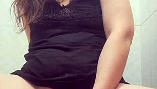 Big ass solo girl goes hard. She BANGS a huge dildo until SQUIRTING in bathroom!