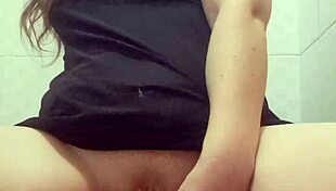 Big ass solo girl goes hard. She BANGS a huge dildo until SQUIRTING in bathroom!