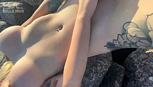 Ugh, I’m so hot playin’ with my clit on this public beach!