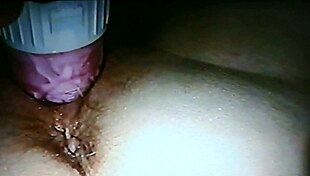 Blindfolded wife gets fucked with rabbit toy in bondage