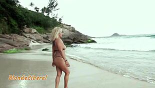 African Couple Fucks Naked Slut In Bikini On Beach With Blowjob
