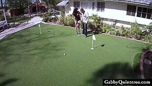 Cheating Latina Gabby Quinteros Caught with Lawn Guy