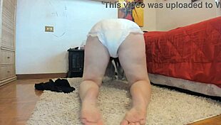 dirty diaper masturbation with big clit and ass play