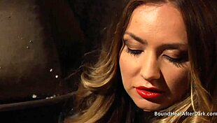 horny madame moans and orgasms from lesbian slave pussy licking