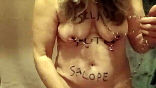 french milf in bondage self-session with belt and spanking, masturbating outdoors in pov submission! 😈🔗