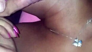 My ex ebony girlfriend plays with vibrator, then sucks my cock so good