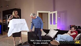 I couldn’t resist April Velvet’s natural tits milking my neighbor’s huge cock while hubby was next door