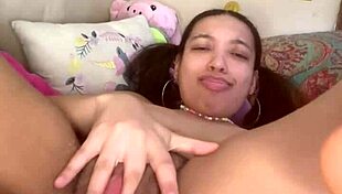 tiny 18 year old mixed slut touches herself just for you