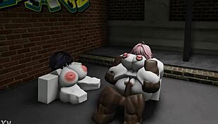 Intense trio! Two submissives getting pounded by a massive black cock!