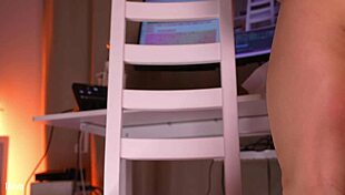 Blonde Dances Seductively With Dildo Between Her Legs