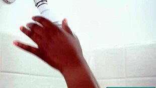 Sexy Ebony Masseyse Getting Horny And Rub Her Black Clit And Pussy In The Shower - Chanell Heart Will Pounder