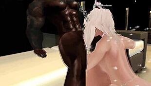Bimbo Snowbunny Gets Pounded by Big Black Cock in Deepthroat and Ass Action