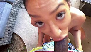 Sexy Honduras Slut Fucks Huge BBC Outside