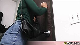 blonde housewife gets caught stealing and punished by mall cop on cctv