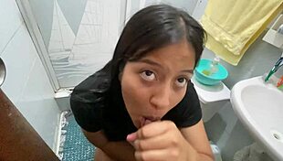 Latina stepsister brushing teeth gets fucked by stepbrother amateur video