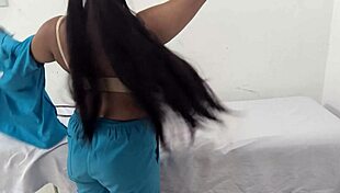 Busty nurse with big ass masturbates juicy pussy in hospital, real amateur