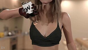 watching cowgirl riding with breast expansion in anime style