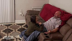 Sex freak freya visits stepdad and new wife for handjob and riding 😈