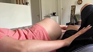 Hot stepmom teases without panties in bed