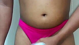 wearing erotic panty while masturbating suggestively