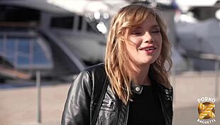 French Blonde Luth Belle with Natural Tits and Small Waist Craves Cocks in Stockings