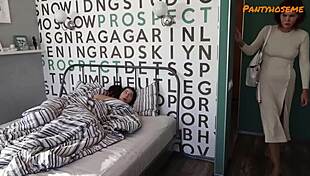 Stepmom Interrupts Stepdaughter's Sex And Joins FFM Threesome