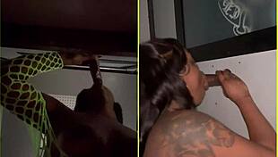 Gloryhole Sucking Up Strangers In Wet Cock Session