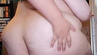 Feeling the passion as BBW rides torso with ass shaking.