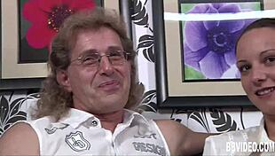 German Whore Handles Two Hard Dicks