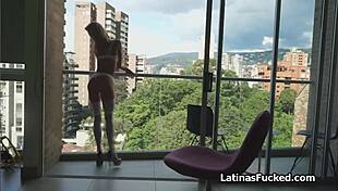 watch this busty latina get fucked in white lingerie - perfection