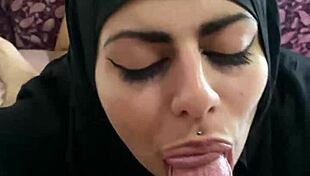 Feeling The Intense Pleasure As Mia Niqab Eats His Balls And Cum In This Homemade Scene