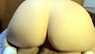 Big ass college girl rides in intense reverse cowgirl.