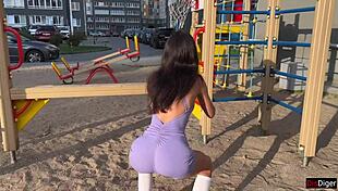 cutie begs for anal stretch after yoga class