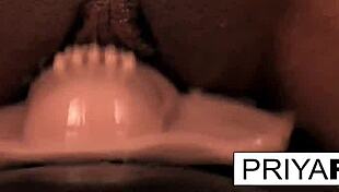 hot fun in the sun with sexy indian milf priya rai, her big tits bouncing during solo masturbation under the bright light.