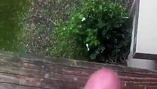 a guy jerks off outdoors in solitude