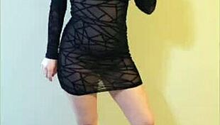 The cute hotwife Scarlettraven strips seductively, then gets fucked doggystyle bent over, facing the camera for a creampie