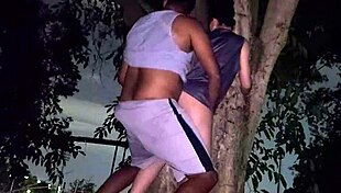 We almost got caught fucking in public with big tits bouncing